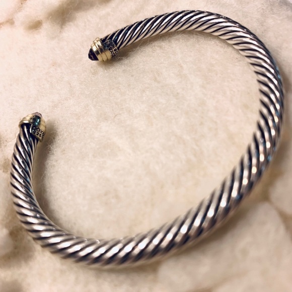 David yurman cable bracelet with amethyst and gold - Picture 2 of 8